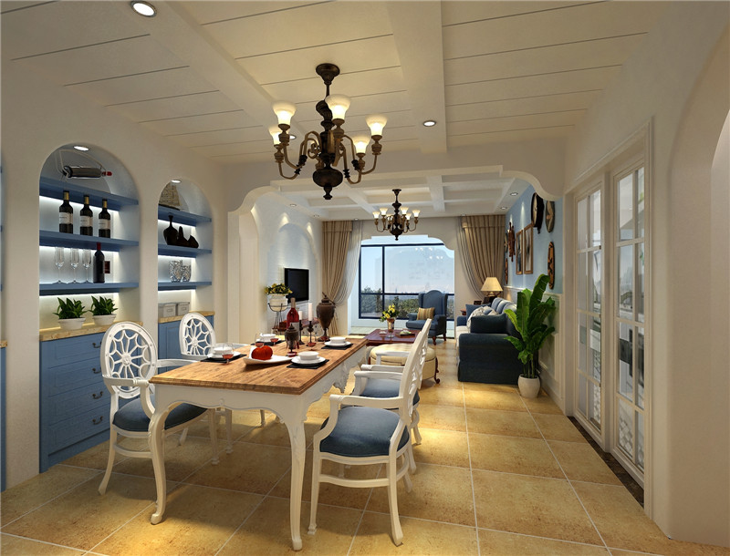 紫晶悦城两室两厅地中海风格设计