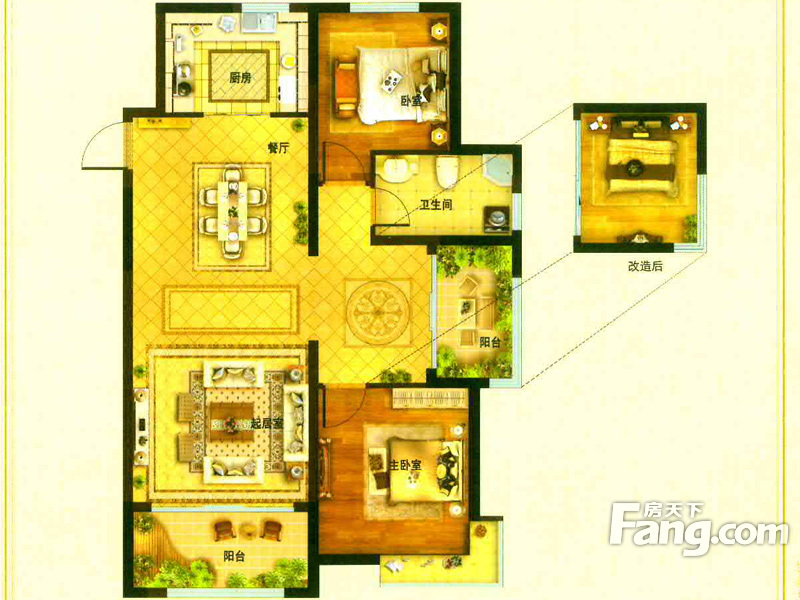 青特花溪地二期-三居室-110.00平米-装修设计