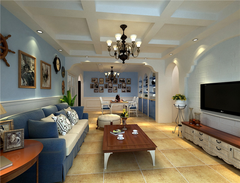 紫晶悦城两室两厅地中海风格设计