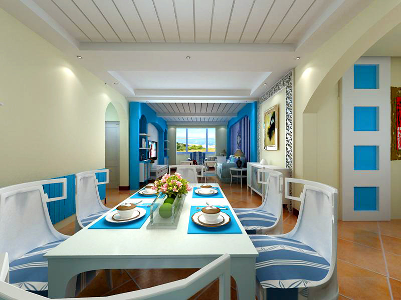 福美国际三室两厅地中海风格设计
