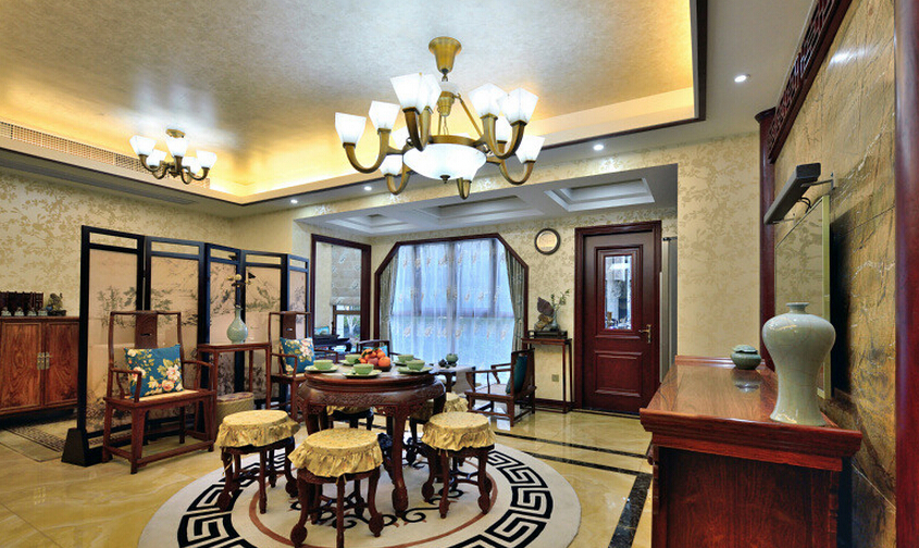 府西国际公寓92平中式古典风格