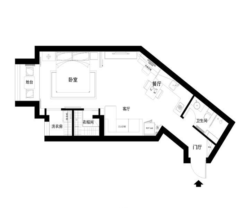 菲特空间-一居室-61.33平米-装修设计