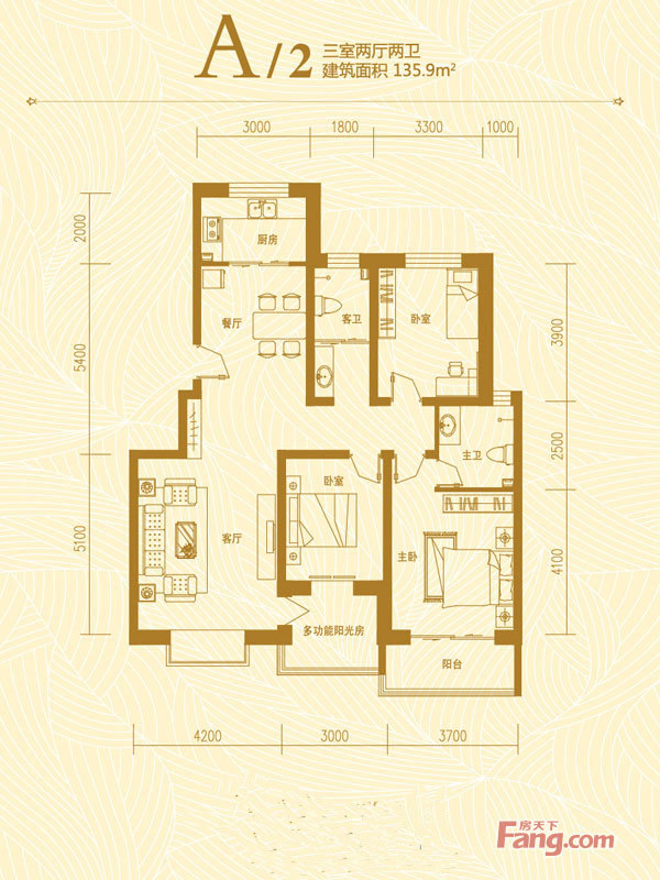 美树湾三室两厅中式风格设计