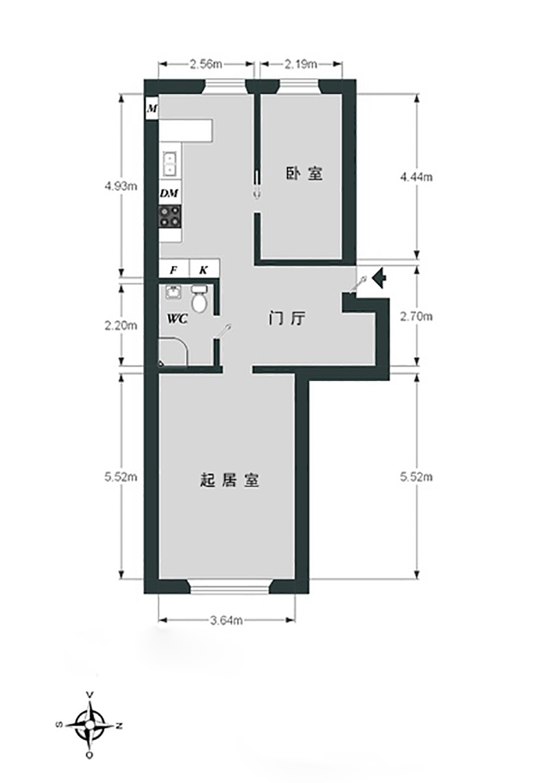 现代简约-一居室公寓装修设计效果