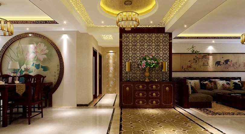 鑫界王府三室两厅中式风格设计