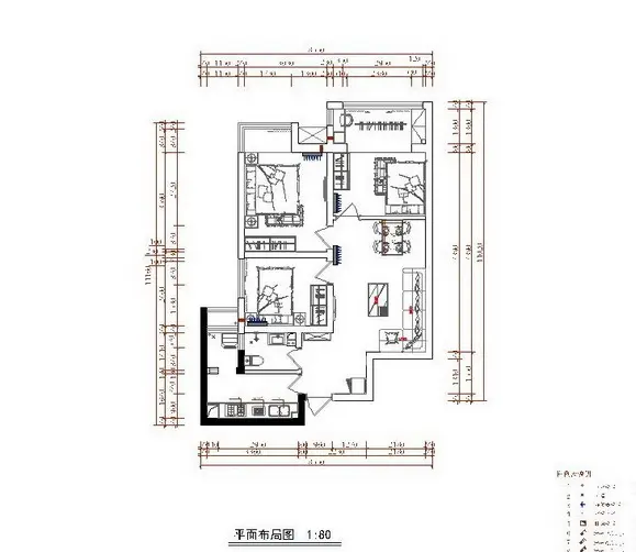 90平方三室两厅设计图,90平米三室两厅设计图 弘润幸福里二期90平三室两厅