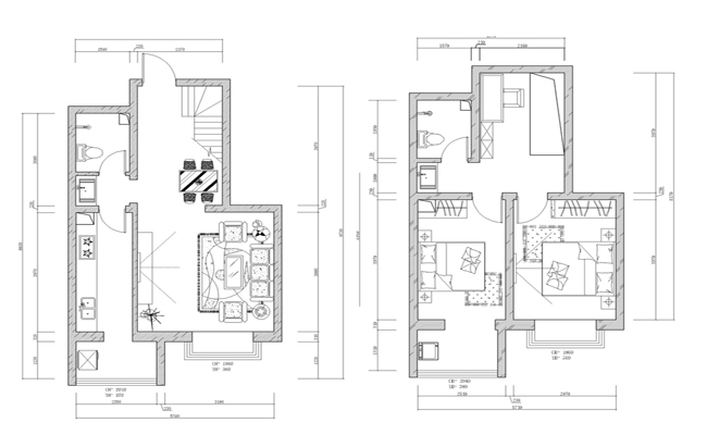 二居室复式设计-120藏龙福地-简欧风格