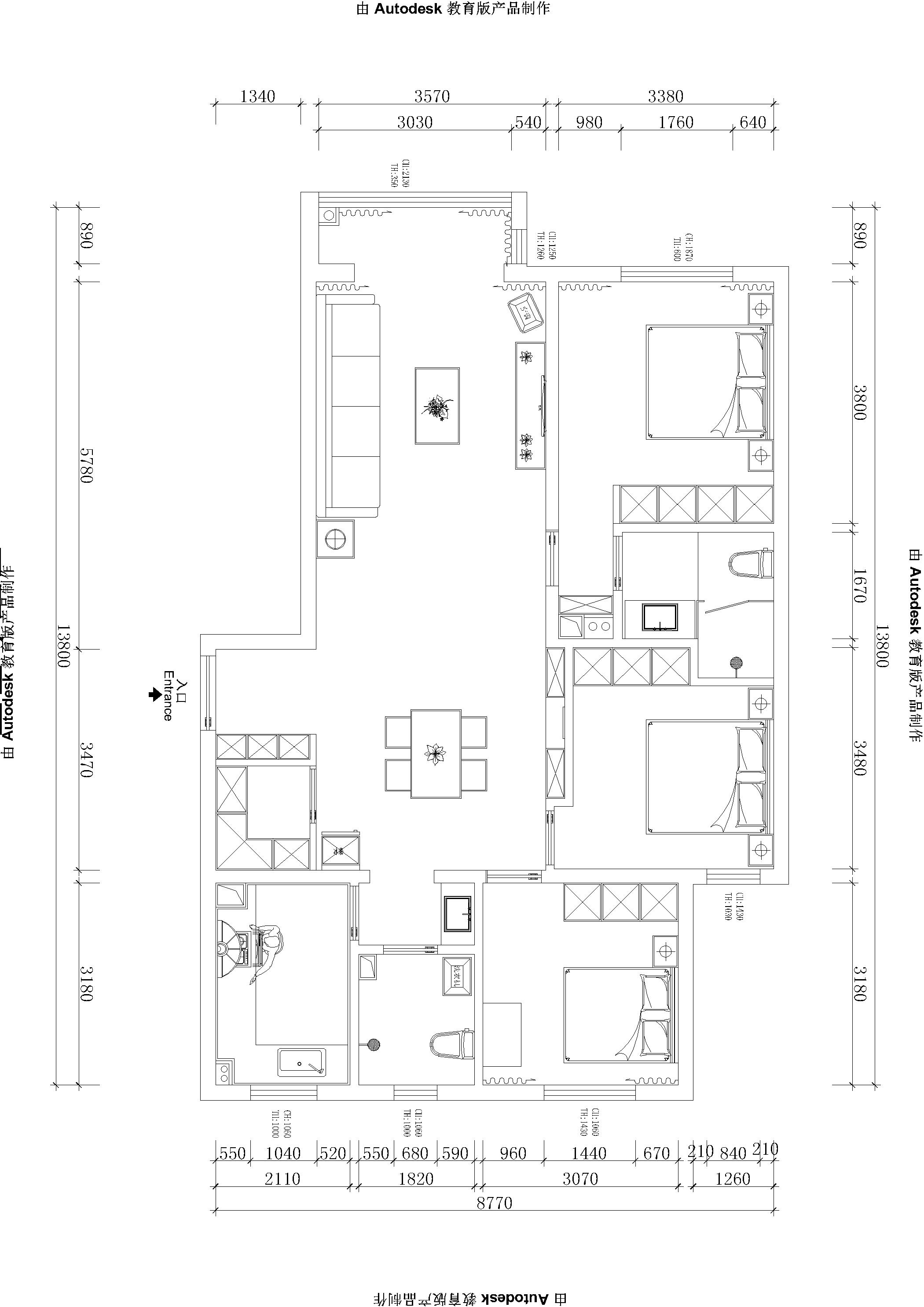 建投十号院装修-两室两厅115平米-新中式