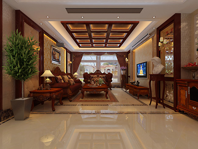 海棠湾131平米-古典欧式-三居室装修