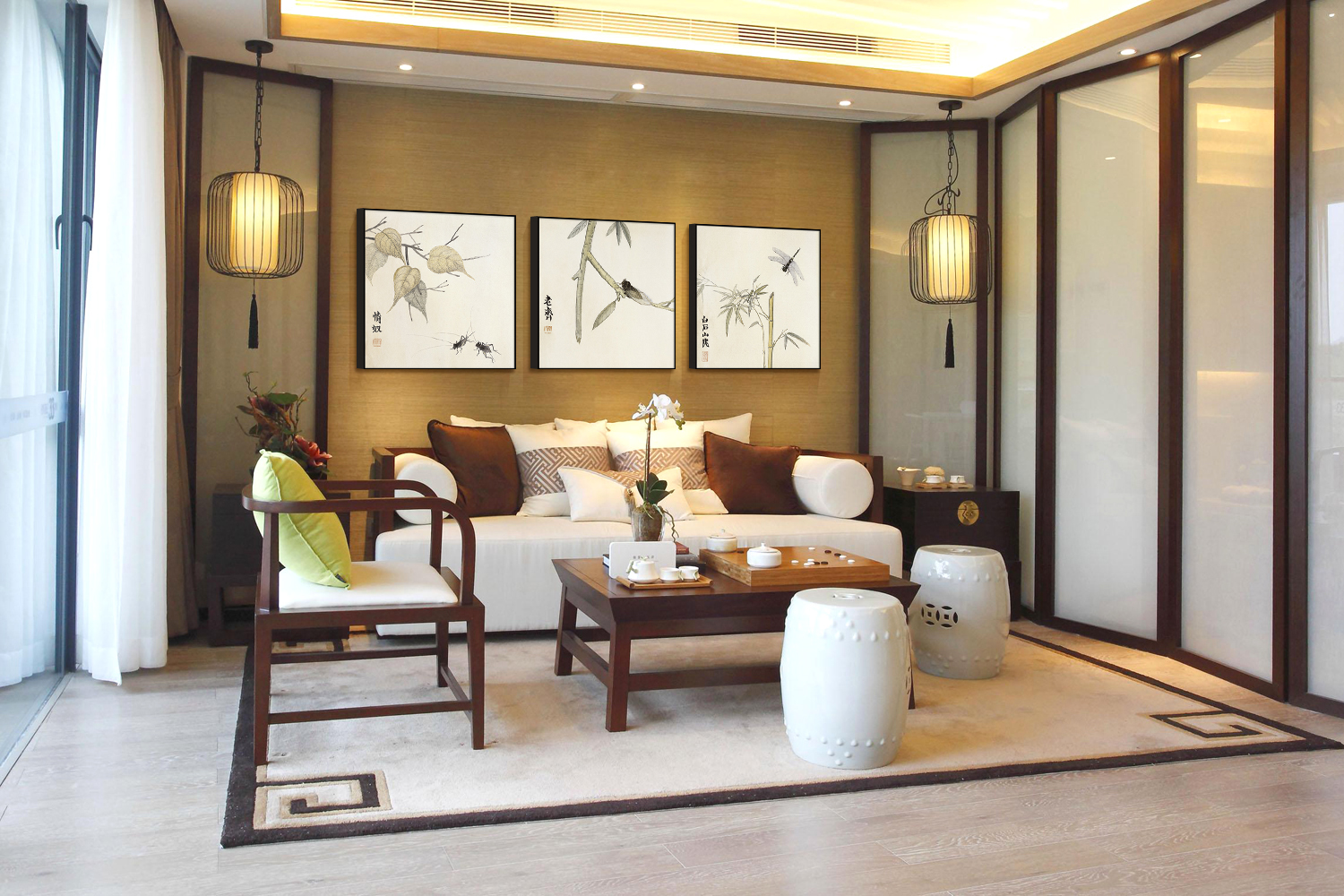中式装修效果图 客厅欣赏_紫云轩中式设计装饰机构