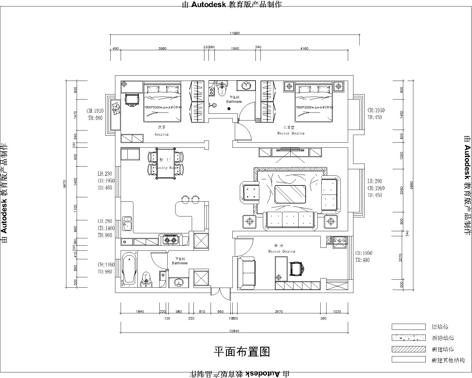 雍和曼城-三室两厅140平米-欧式