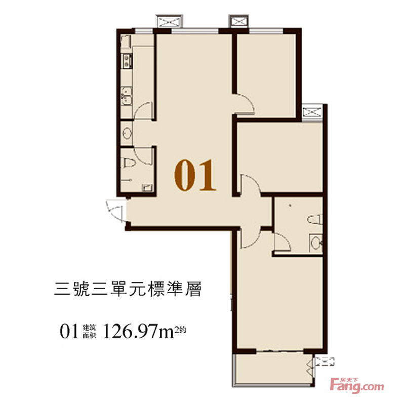 华域城三室两厅中式风格设计