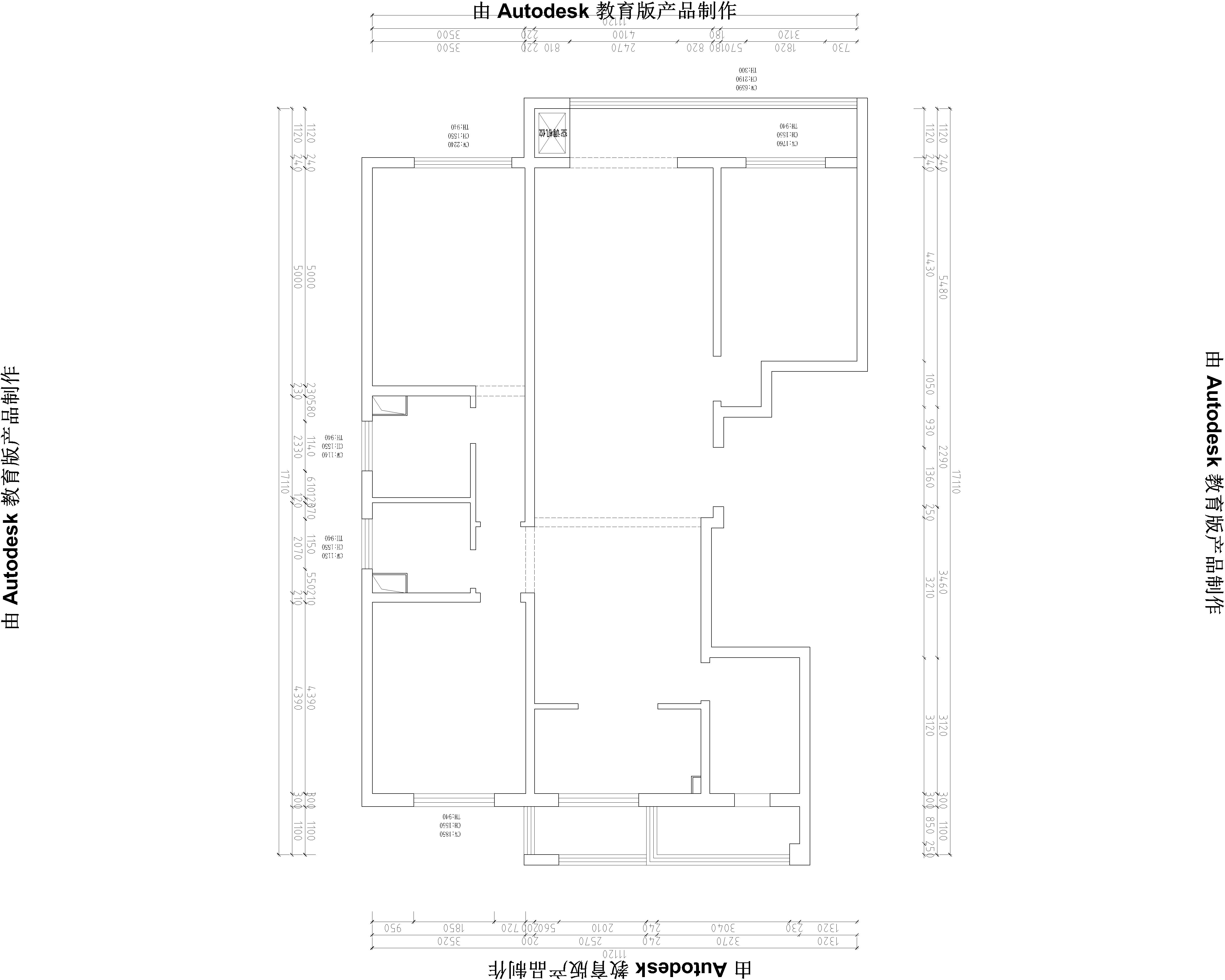 长九中心-137平米美式风格-三室二厅效果图