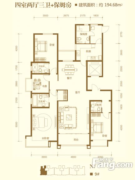 星河盛世城194平米中式风格设计案例