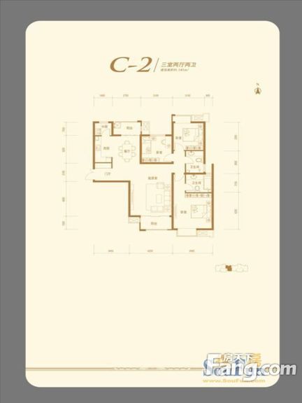 欧式风格-141平米三居室