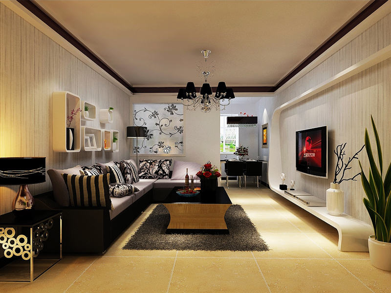 保利香槟国际三居室简欧风格装修设计