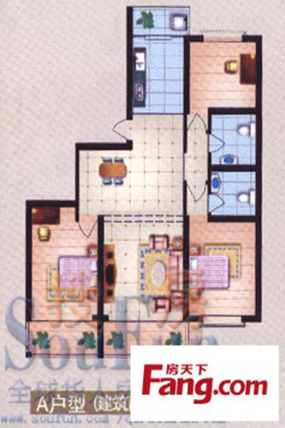 盛世家园二期125.9平米中式风格装修效果图