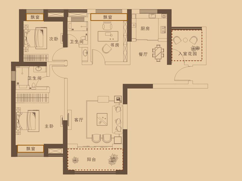 领城公园1857-极简风格-三居室