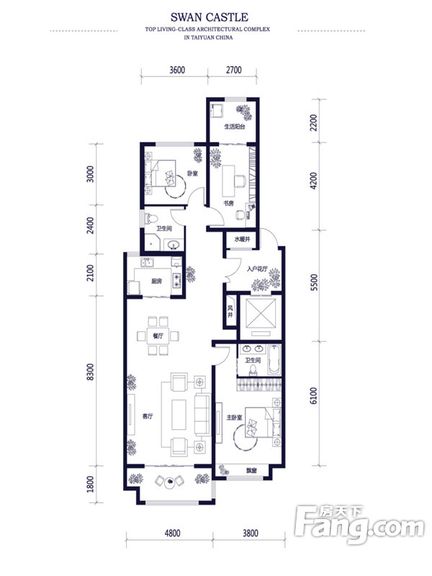 现代风格-156平米三居室