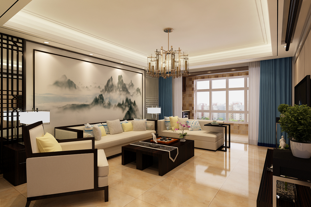 海棠湾-新中式风格-四居室
