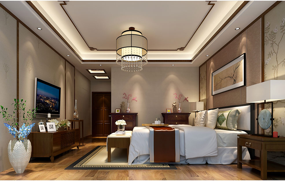 天山熙湖144平米洋房中式风格三居室设计案例