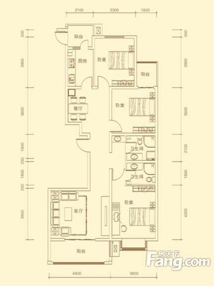 美式风格—138平米三居室