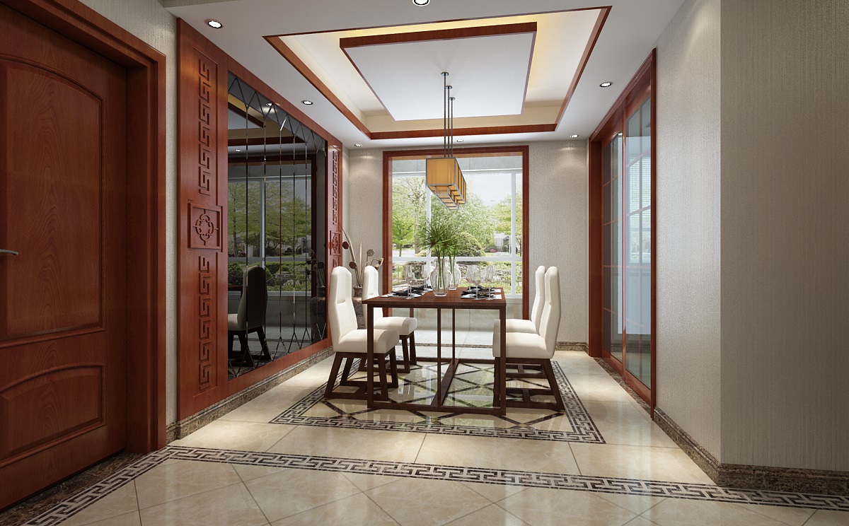 北城国际160平新中式古典风三室两厅设计方案