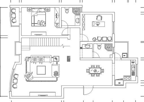 洞林湖新田城三居室165平米简欧风格设计案例