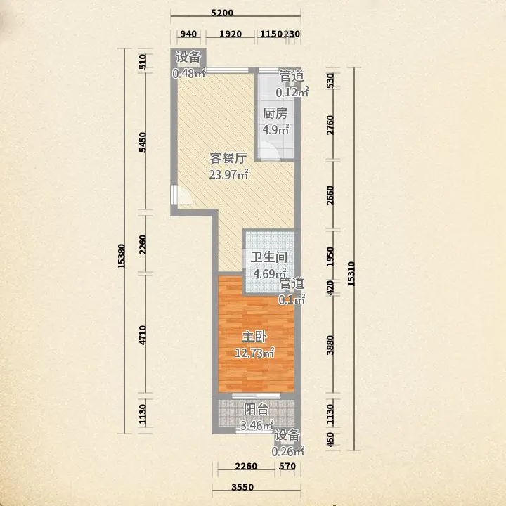 中国铁建兴盛嘉苑一居室