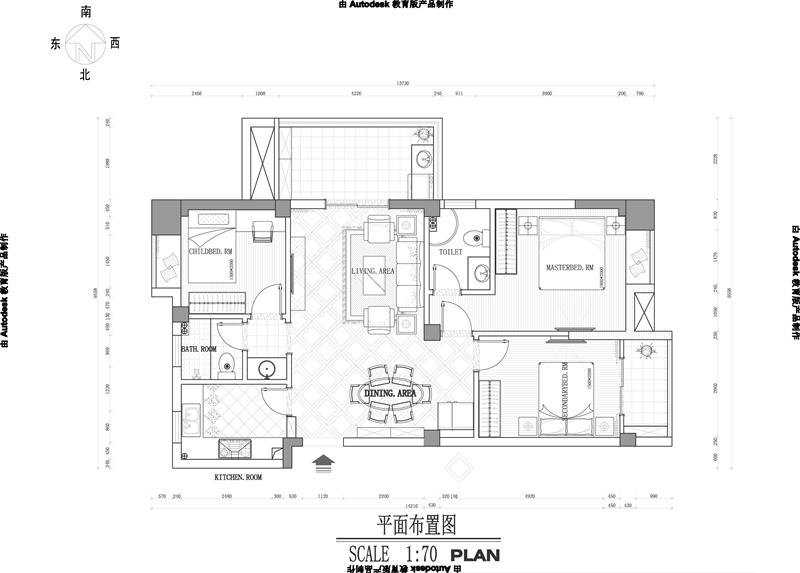 佳源紫金华府-三居室-108.00平米-装修设计