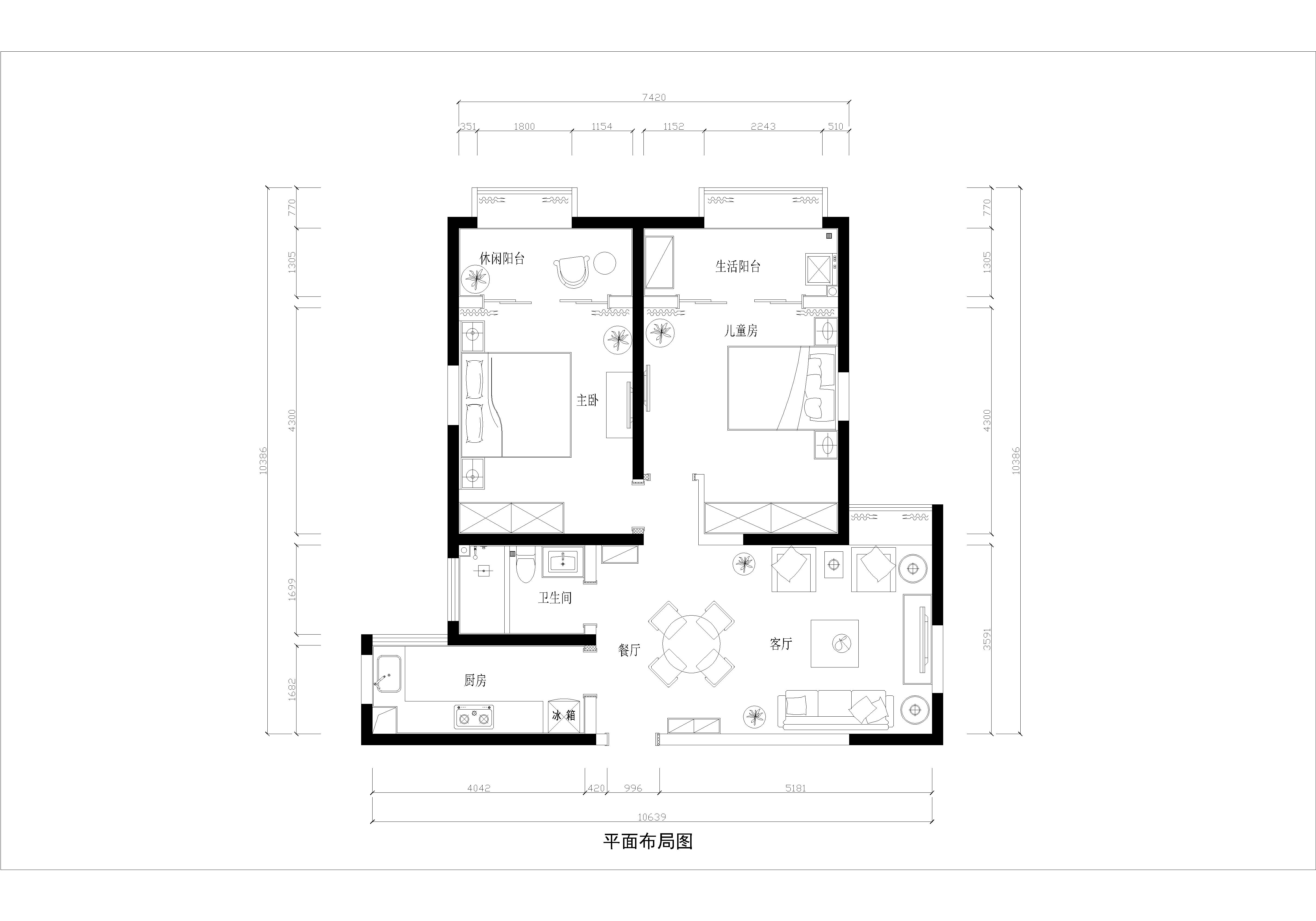 典雅居大厦-二居室-88.00平米-装修设计
