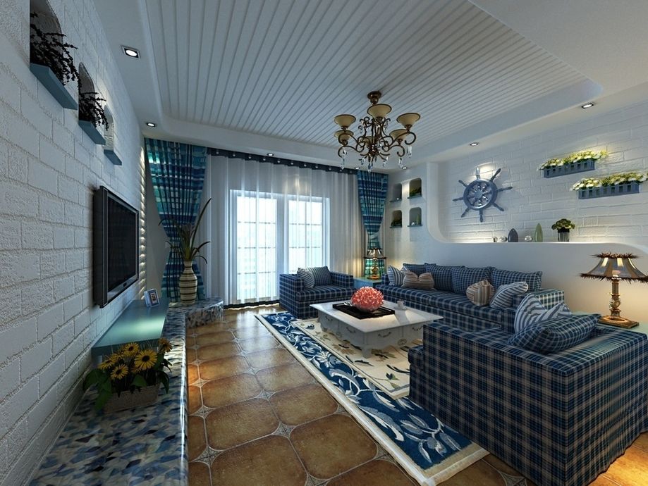 永威迎宾府115平米三居室地中海风格设计案例
