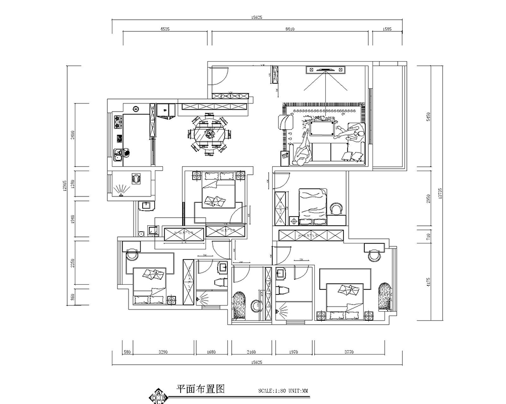 德利AICC案例-168㎡欧式风格