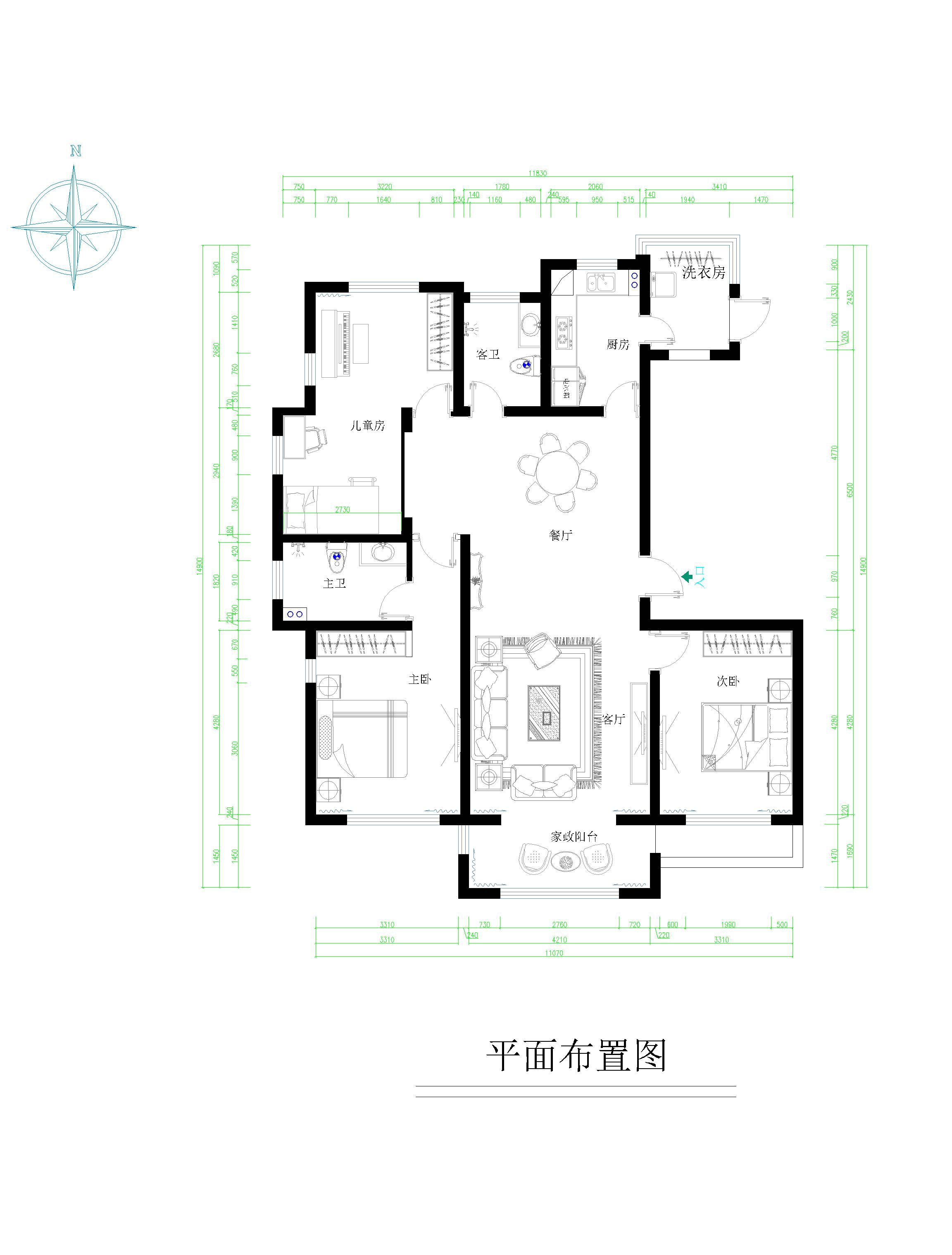 中山华府-四室两厅168平米-美式