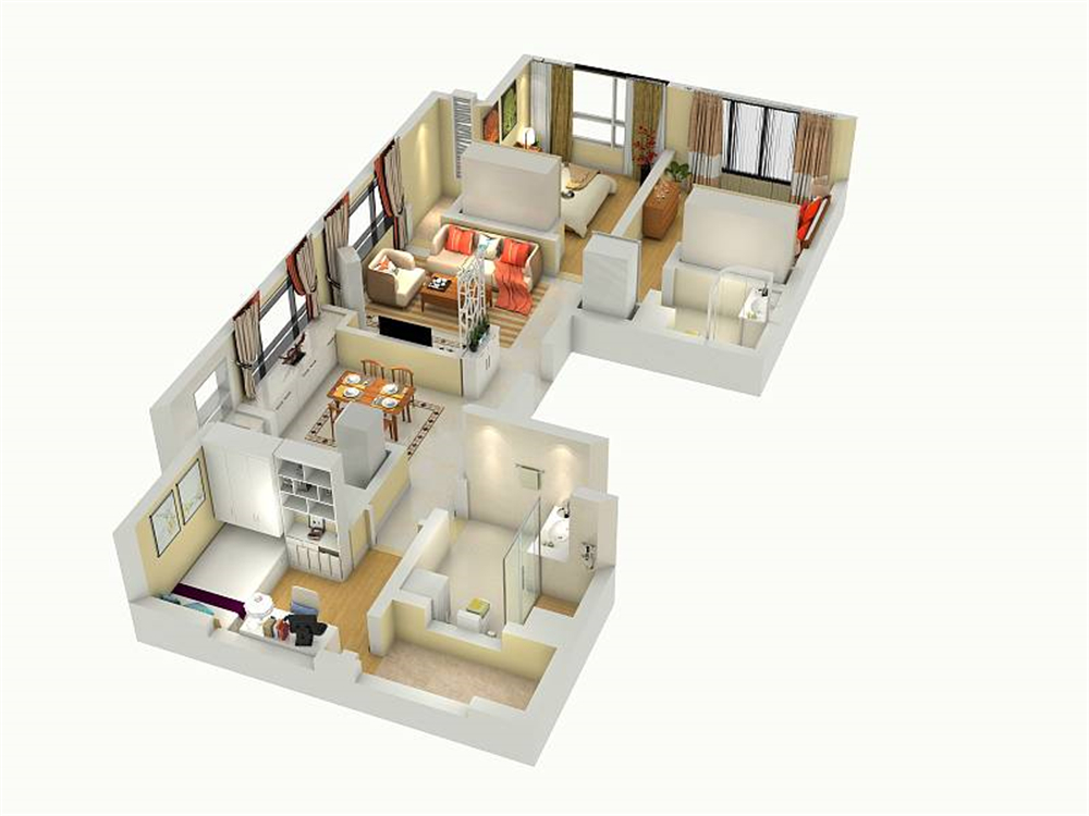 青大教职工宿舍-三居室-131.00平米-装修设计