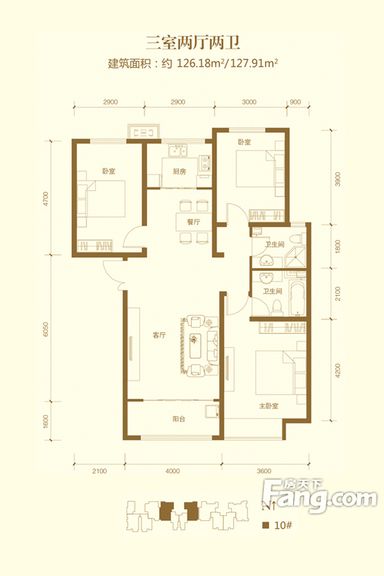 欧式风格-126平米-三居室