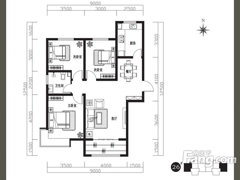 现代风格-118平米三居室