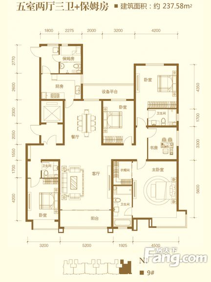 中式风格-237平米-五室两厅