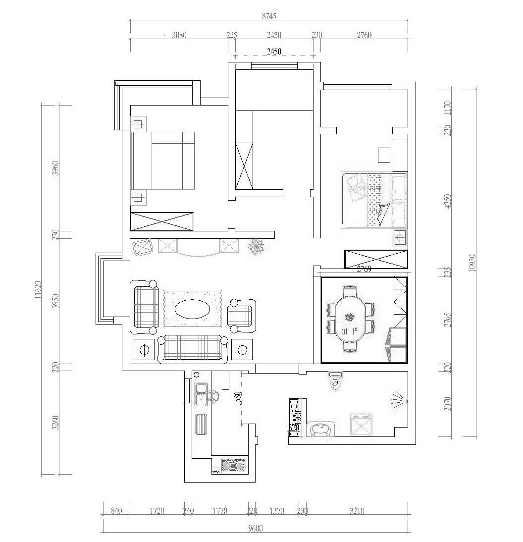 翰林观天下-124平米-现代三居室