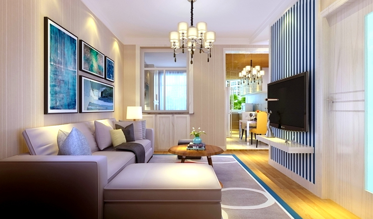 怡安公寓90平米两室一厅现代简约风格