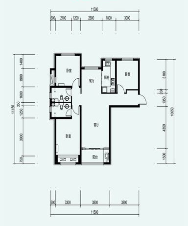 121平米-现代简约-三室两厅