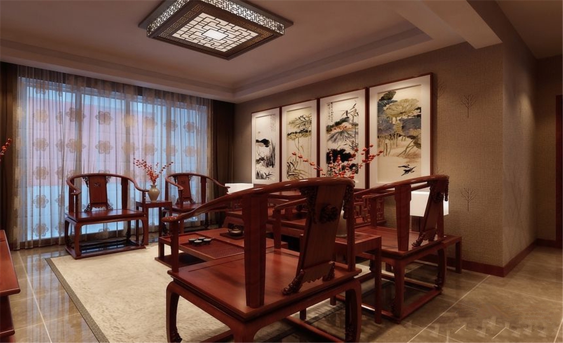 中海国际 四居室 140平 新中式风格