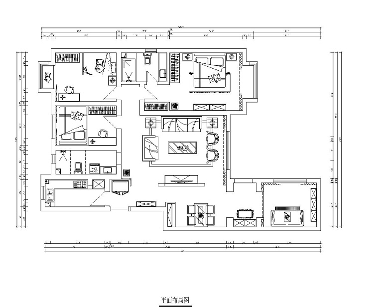 嘉实蓝岸-三室两厅130平米-新中式