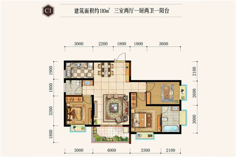 龙头装饰联想科技城110平现代简约装修效果图