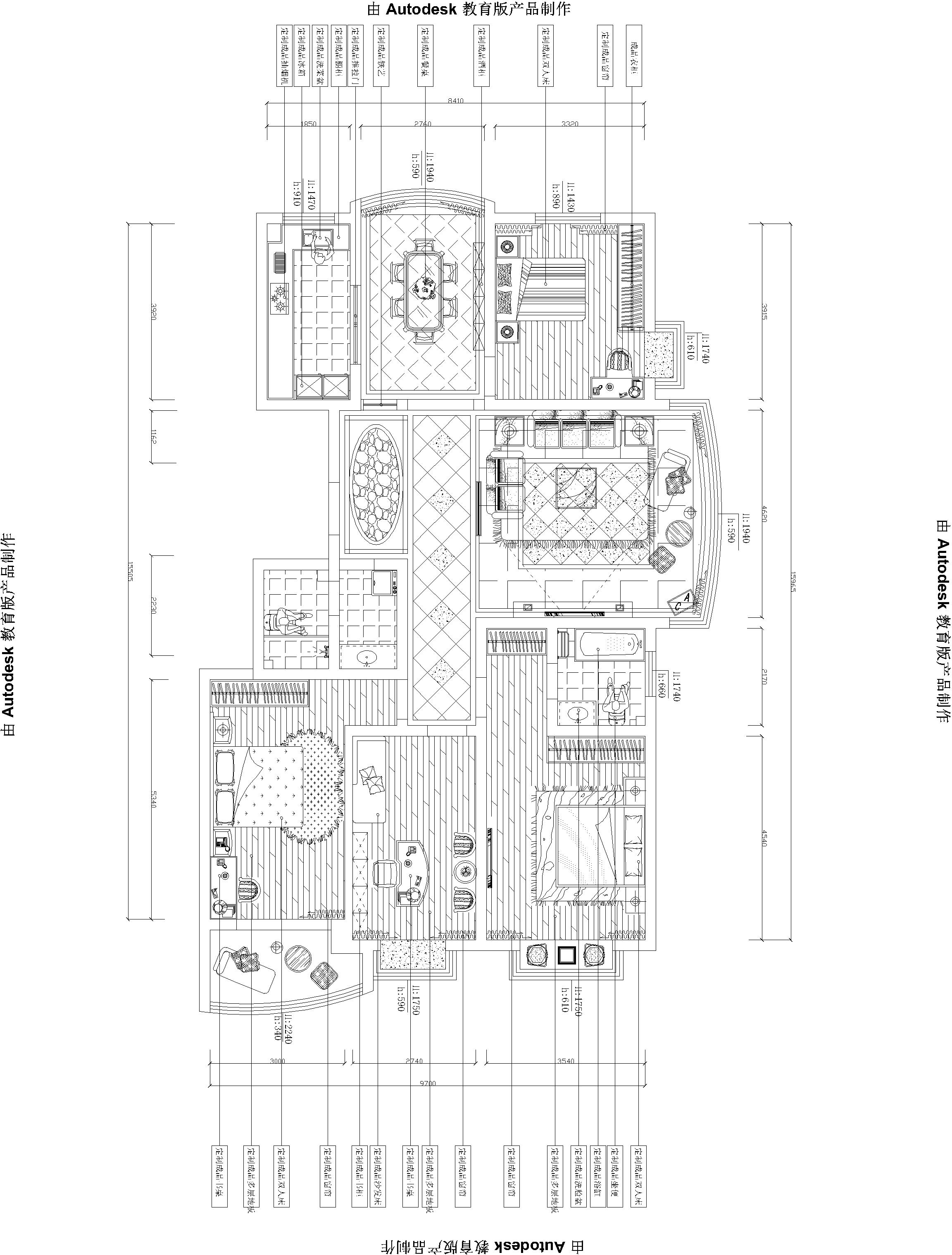 金色港湾新古典170平四室两厅装修设计效果图