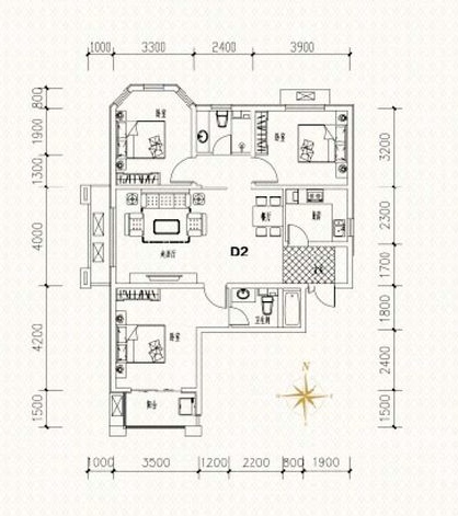 紫晶悦城-三室两厅126平米-现代简约
