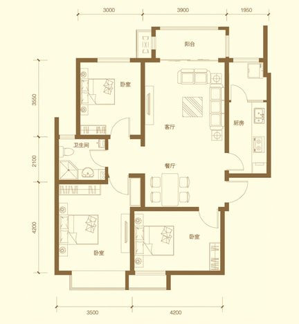 现代简约-111平米-三室两厅