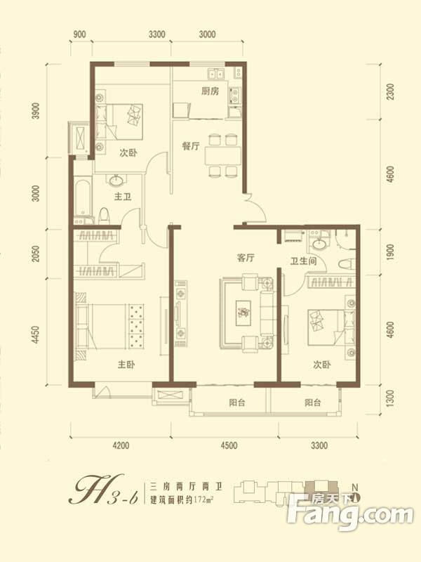 建投十号院-美式风格-三居室