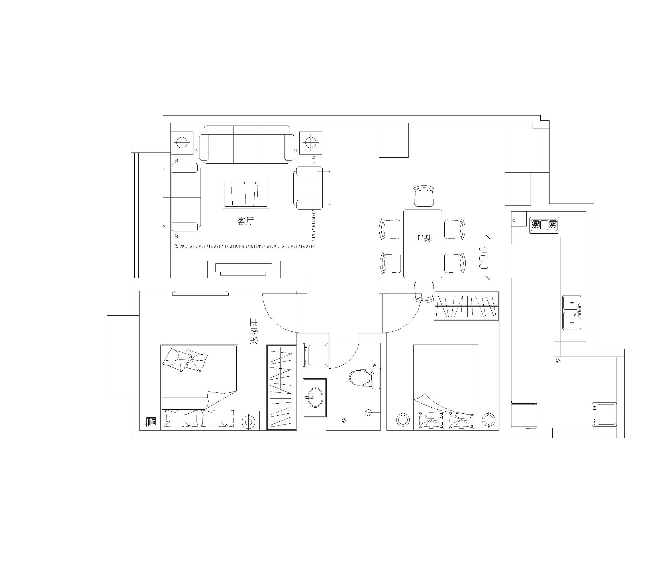 恩马·双城汇-二居室-90.00平米-装修设计