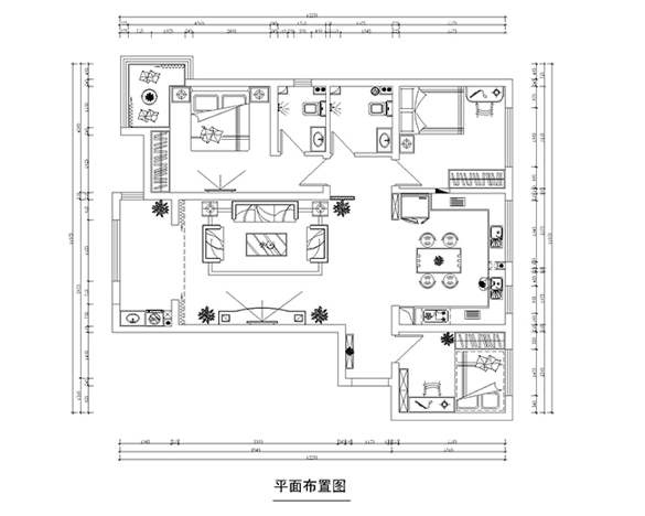 海棠湾131平米-古典欧式-三居室装修